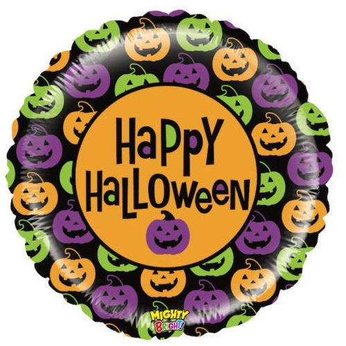 Happy Halloween színes tökfejekkel