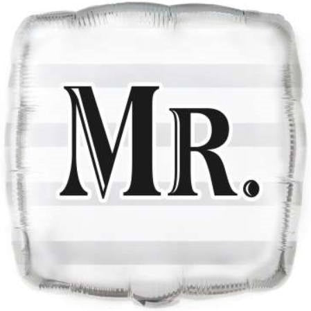 Mrs és Mr csíkos fólia lufi