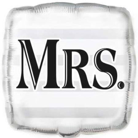 Mrs és Mr csíkos fólia lufi