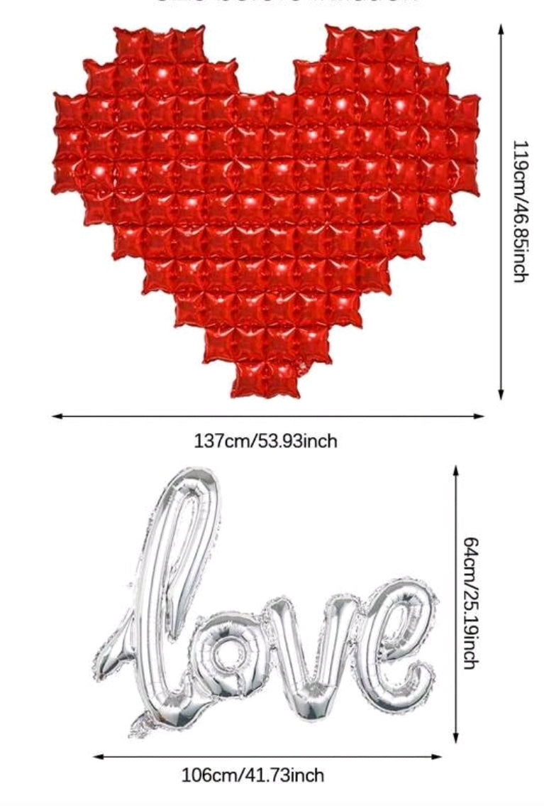 Szív háttér Love felirattal
