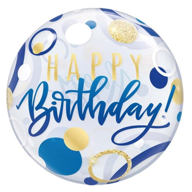Happy Birthday bubble kék