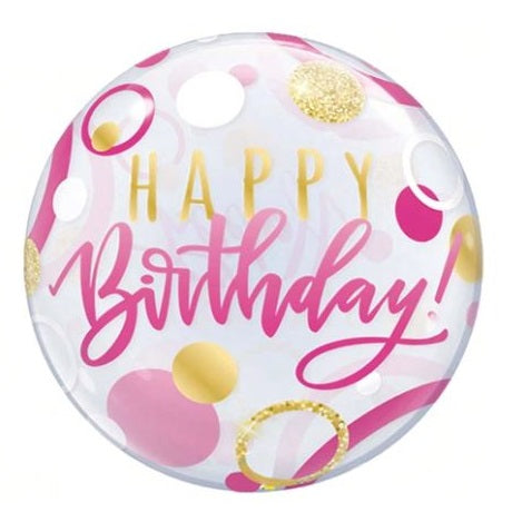 Happy Birthday bubble pink